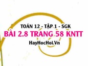 Bài 2.8 trang 58 Toán 12 tập 1 Kết nối tri thức